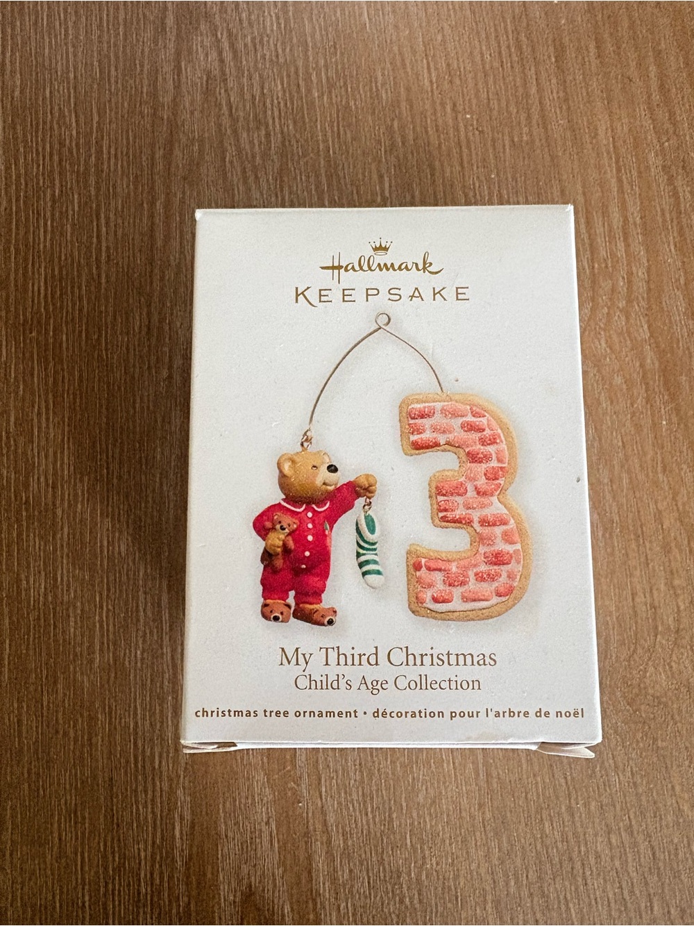 Hallmark Christmas Keepsake Teddy Ornament My 3rd Christmas